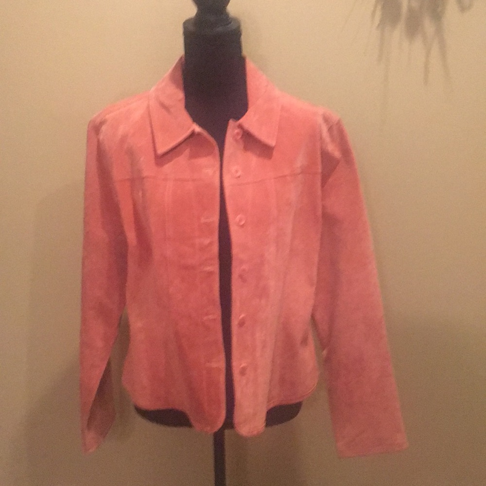 Button down leather jacket
